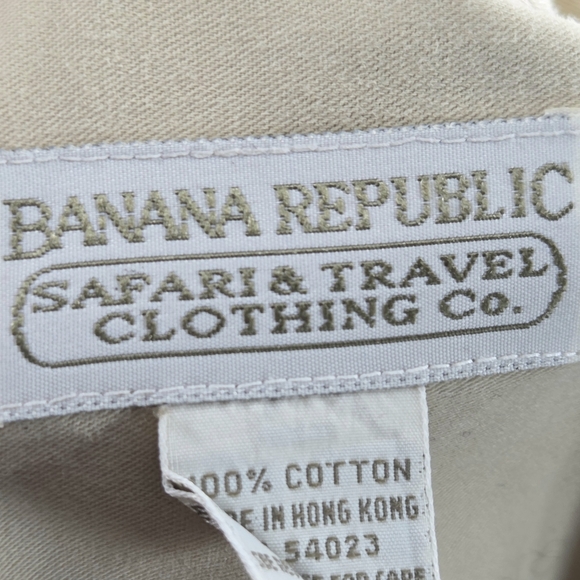 Banana Republic Safari Trading Co Khaki Long Sleeve Button Down Shirt SizeMedium - Picture 5 of 8